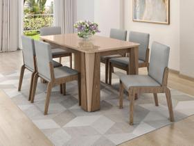 Conjunto de Mesa com 6 Cadeiras Opera Marrom/Carvalho/Fendi Conjunto de Mesa com 6 Cadeiras Opera Marrom/Carvalho/Fendi