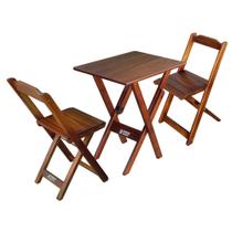Conjunto de Mesa Compacta 68x43 Cm com 2 Cadeiras - Imbuia Conjunto de Mesa Compacta 68x43 Cm com 2 Cadeiras - Imbuia