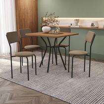 Conjunto de Mesa Completo com 4 Cadeiras Estofadas CMC1003 Preto Kappesberg Crome Conjunto de Mesa Completo com 4 Cadeiras Estofadas CMC1003 Preto Kappesberg Crome