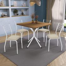 Conjunto de Mesa Completo com 4 Cadeiras Estofadas CMC1010BR Kappesberg Crome Conjunto de Mesa Completo com 4 Cadeiras Estofadas CMC1010BR Kappesberg Crome
