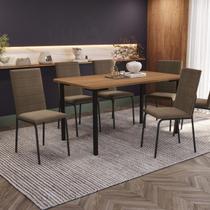 Conjunto de Mesa Completo com 6 Cadeiras Estofadas CMC1005 Preto Kappesberg Crome Conjunto de Mesa Completo com 6 Cadeiras Estofadas CMC1005 Preto Kappesberg Crome