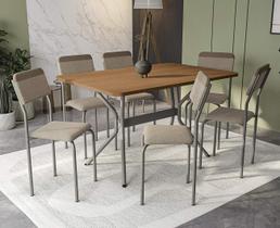 Conjunto de Mesa Completo com 6 Cadeiras Estofadas CMC1024 Nickel Kappesberg Crome