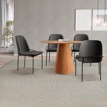 Conjunto de Mesa Cone 100cm com 4 Cadeiras Maya Madeira Macica Preto Conjunto de Mesa Cone 100cm com 4 Cadeiras Maya Madeira Macica Preto