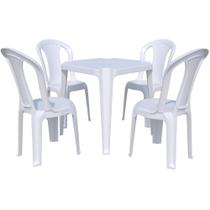 Conjunto de mesa Coruripe com 4 cadeiras plásticas sem braço - Solplast