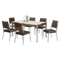 Conjunto de Mesa CR RT 6 Cadeiras 5CJ7152CR3 Aço Nobre