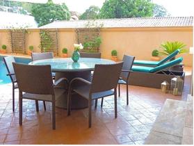 Conjunto De Mesa De Alumínio E Fibra 1,80m + 8 Poltronas