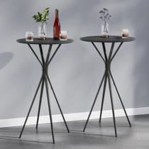 Conjunto de Mesa de Bar VASAGLE Redonda 60x60x105 cm Estrutura Metálica Conjunto de Mesa de Bar VASAGLE Redonda 60x60x105 cm Estrutura Metálica