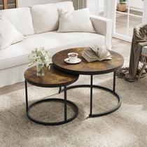 Conjunto de mesa de café Nesting Smuxee Rustic Wooden Marble Pattern Conjunto de mesa de café Nesting Smuxee Rustic Wooden Marble Pattern