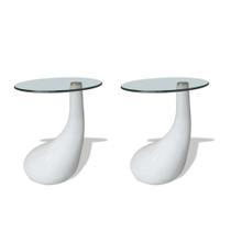 Conjunto de mesa de café vidaXL Modern Small White com tampo de vidro