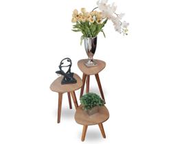 Conjunto de Mesa de Canto organica Paris Wood - 3 Unidades Conjunto de Mesa de Canto organica Paris Wood - 3 Unidades