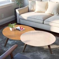 Conjunto de Mesa de Centro Classic Luna Off White/Nature Imcal Móveis