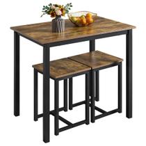 Conjunto de Mesa de Comedor Yaheetech Industrial Rústico Marrón para 2 Personas