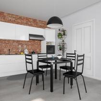 Conjunto de Mesa de Cozinha com 4 Lugares Josué Preto