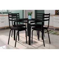 Conjunto de Mesa de Cozinha com 4 Lugares Malva II Preto