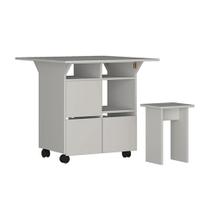 Conjunto de Mesa de Cozinha Dobrável 4 Lugares Balsamo Branco