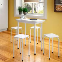 Conjunto de Mesa de Cozinha Dobrável com 4 Lugares Asti Branco