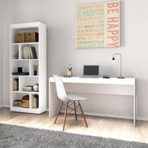 Conjunto de Mesa de Escritório Marselha com Estante Hunt Branco