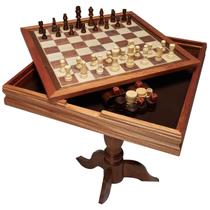 Conjunto de mesa de gamão de damas de xadrez VEVOR 3 em 1 45 cm de madeira Conjunto de mesa de gamão de damas de xadrez VEVOR 3 em 1 45 cm de madeira