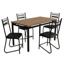 Conjunto de Mesa de Jantar Atlanta 4 Lugares Tampo em MDF Amadeirado 136CM Artefamol Móveis Conjunto de Mesa de Jantar Atlanta 4 Lugares Tampo em MDF Amadeirado 136CM Artefamol Móveis