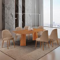 Conjunto de Mesa de Jantar Bia Tampo Barril Laminado e 6 Cadeiras Ester Conjunto de Mesa de Jantar Bia Tampo Barril Laminado e 6 Cadeiras Ester