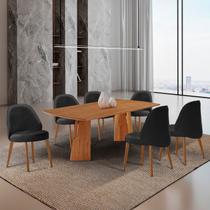 Conjunto de Mesa de Jantar Bia Tampo Barril Laminado e 6 Cadeiras Ester Conjunto de Mesa de Jantar Bia Tampo Barril Laminado e 6 Cadeiras Ester