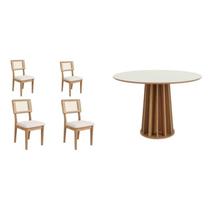 Conjunto de Mesa de Jantar com 4 Cadeiras