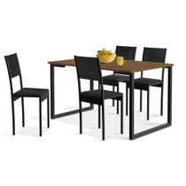 Conjunto De Mesa De Jantar Com 4 Cadeiras Klm Store Imbuia/ Preto