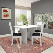 Conjunto de Mesa de Jantar com 4 Cadeiras Talita Branca