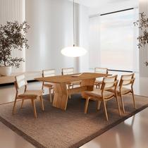 Conjunto de Mesa de Jantar Raiz Tampo 180cm Barril Laminado e 6 Cadeiras Eloá Premium