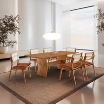 Conjunto de Mesa de Jantar Raiz Tampo 180cm Barril Laminado e 6 Cadeiras Eloá Premium
