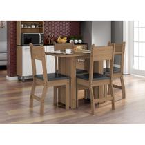 Conjunto de Mesa de Jantar Retangular com 4 Cadeiras Milano Carvalho e Preto