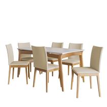 Conjunto de Mesa de Jantar Rubi 160x90cm com 6 Cadeiras Rubi
