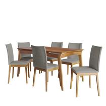 Conjunto de Mesa de Jantar Rubi 180x90cm com 6 Cadeiras Rubi - Dobue Movelaria