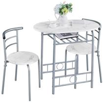 Conjunto de mesa de jantar Yaheetech 80x53cm com estrutura metálica branca