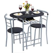 Conjunto de mesa de jantar Yaheetech 80x53x74cm com pernas de aço de 3 peças Conjunto de mesa de jantar Yaheetech 80x53x74cm com pernas de aço de 3 peças