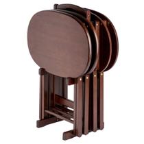 Conjunto de mesa de lanche Ergode Wood Dylan de 5 peças com suporte de armazenamento Conjunto de mesa de lanche Ergode Wood Dylan de 5 peças com suporte de armazenamento