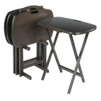 Conjunto de mesa de TV Yardlio Lucca, mesas de lanche dobráveis de 5 peças Conjunto de mesa de TV Yardlio Lucca, mesas de lanche dobráveis de 5 peças