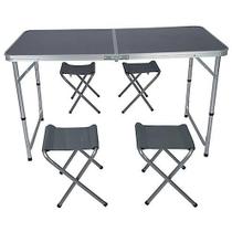 Conjunto de Mesa Dobravel Camping com 4 Lugares Klimber