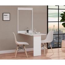 Conjunto De Mesa Dobrável Retrátil 100cm Branca Com 2 Cadeiras Eiffel - Branco Conjunto De Mesa Dobrável Retrátil 100cm Branca Com 2 Cadeiras Eiffel - Branco