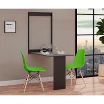 Conjunto de Mesa Dobrável Retrátil 100cm Preta com 2 Cadeiras Eiffel - Verde - OpenUp!