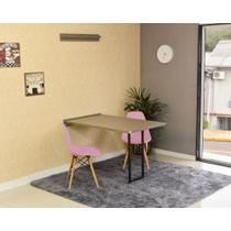 Conjunto de Mesa Dobrável Retrátil 120 x 75 Volpi + 2 Cadeiras Eiffel - Rosa