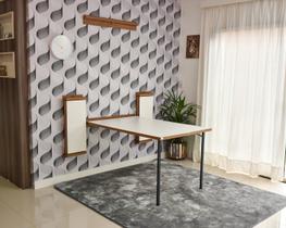 Conjunto de Mesa Dobrável Retrátil de Parede 5 Lugares Com Bancos (1,40 Metro)