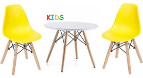 Conjunto de Mesa e 2 Cadeiras Eiffel Amarelo Infantil kids