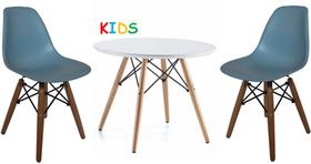 Conjunto de Mesa e 2 Cadeiras Eiffel Azul Infantil kids