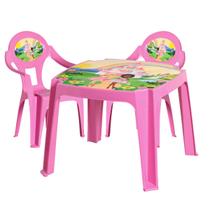 Conjunto de Mesa e 2 Cadeiras Infantil Princesas Rosa