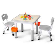 Conjunto de mesa e 2 cadeiras JOYMOR com altura ajustável para crianças 2-8 Conjunto de mesa e 2 cadeiras JOYMOR com altura ajustável para crianças 2-8