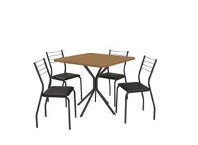 Conjunto De Mesa E 4 Cadeiras Creta Kappesberg Preto Fosco Conjunto De Mesa E 4 Cadeiras Creta Kappesberg Preto Fosco