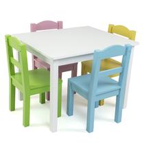 Conjunto de mesa e 4 cadeiras Humble Crew Kids branco/pastel Conjunto de mesa e 4 cadeiras Humble Crew Kids branco/pastel