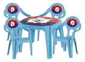 Conjunto de Mesa e 4 Cadeiras Infantil Estampada Colorida
