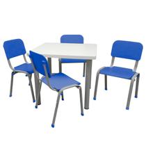 Conjunto de Mesa e 4 Cadeiras Infantis Reforçadas Lg Flex Azul